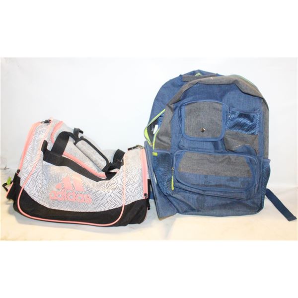 ADIDAS TOTE BAG WITH BLUE BACKPACK