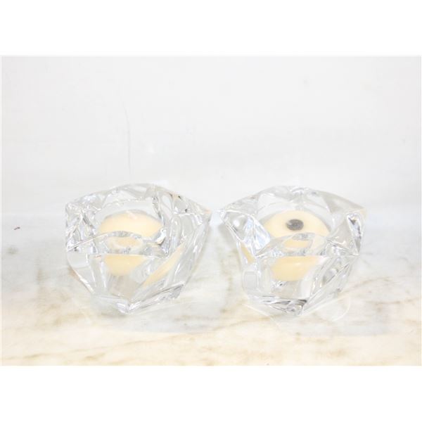 TEA LIGHT CANDLES & GLASS HOLDERS BOX LOT