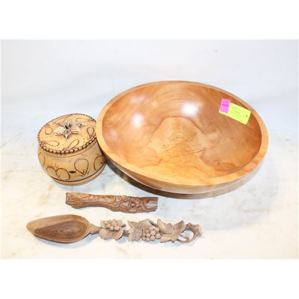 HAND CARVED WOOD ESTATE ITEMS