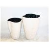 Image 1 : 2 WHITE RAKU VASES