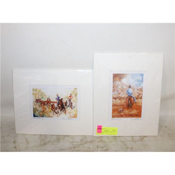 WESTERN ARTWORK - 2 PRINTS - HORSES &
