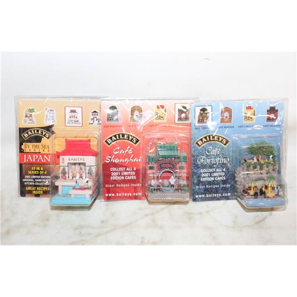 3 VINTAGE UNOPENED BAILEYS COTTAGES