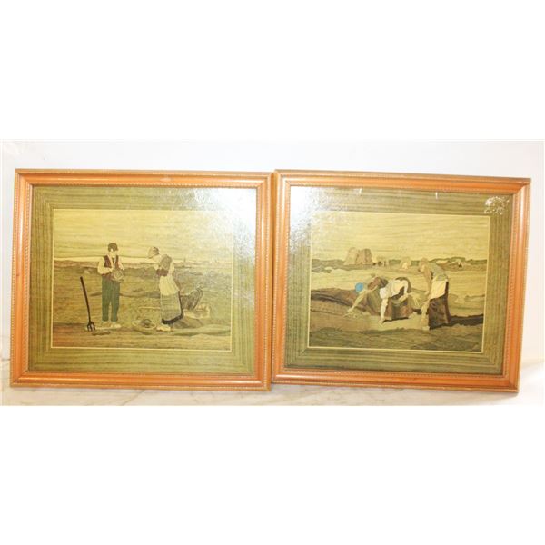 PAIR OF ESTATE FRAMED WALL HANGING