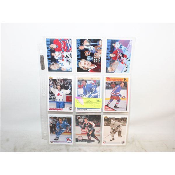 9 GUY LAFLEUR HOCKEY CARDS