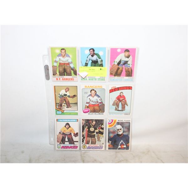 9 1970S GOALIE CARDS