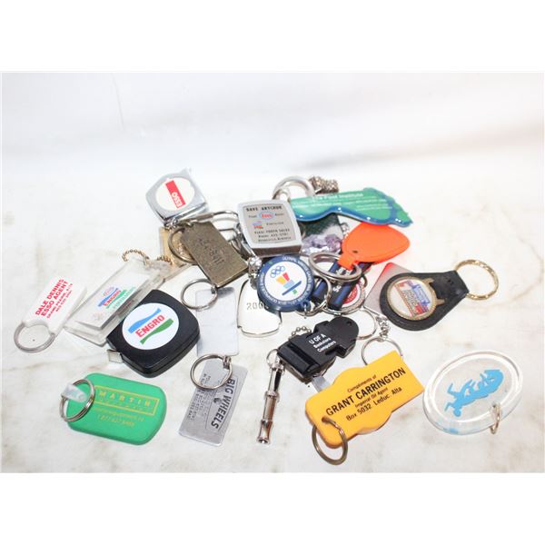 VINTAGE ESSO/ENGRO & ASSORTED KEYCHAINS/MISC.