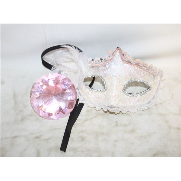 VENETIAN MASQUERADE MASK & PINK