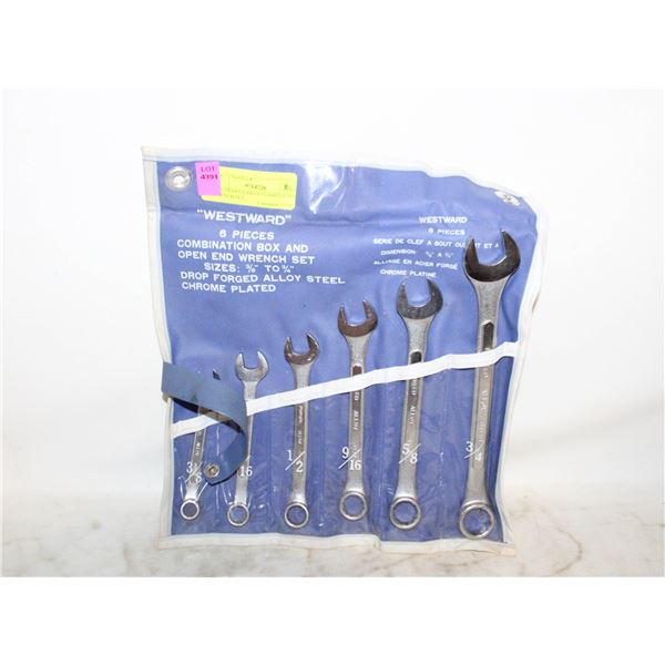 WESTWARD 6 PIECE COMBINATION WRENCH SET