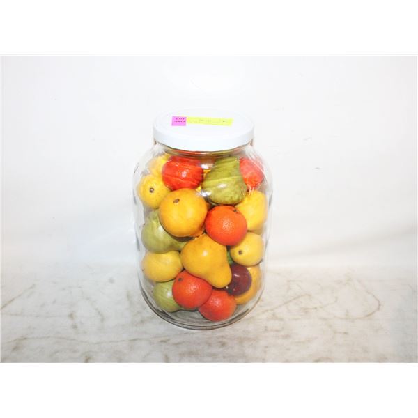 VINTAGE JAR & 37 VINTAGE ARTFICIAL FRUITS