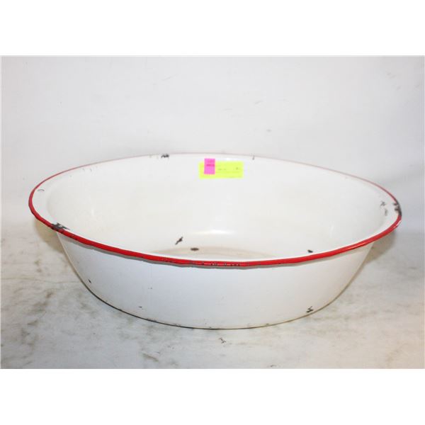 VINTAGE WHITE ENAMEL WASH BASIN