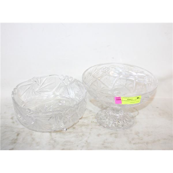 PAIR OF PINWHEEL CRYSTAL DISHES