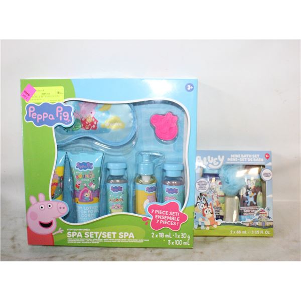 PEPPA PIG & BLUEY BATH SETS (NEW IN BOX)