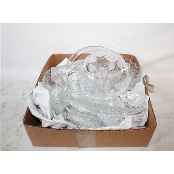 VINTAGE CRYSTAL/CUTGLASS WARE- BOX LOT ASSORTED