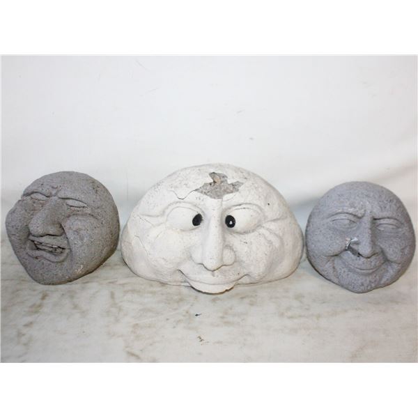2 GREY GARDEN ROCK FACES+1 HUMPTY DUMPTY CROSS-
