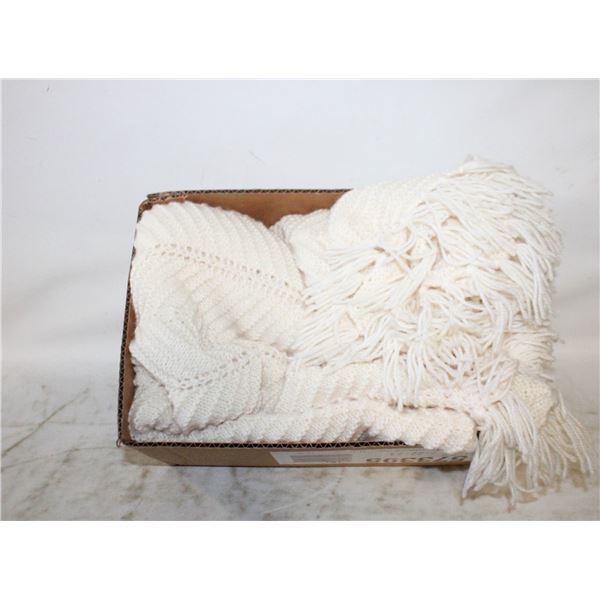 VINTAGE KNITTED BLANKET- 60" X 40"