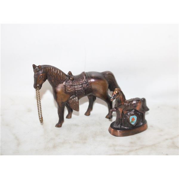2 VINTAGE COPPER HORSES