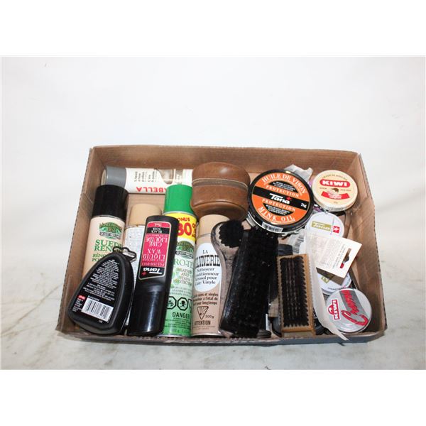 SHOE SHINE KIT SUPPLIES- BOX LOT ASSORTED