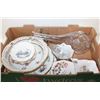Image 1 : CRYSTAL DECANTER, 5 CANDY DISHES, SMALL SPOONS AND