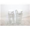 Image 1 : SET OF 2 MATCHING GLASS PITCHERS, CLEAR