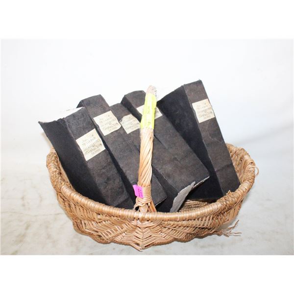 BASKET OF CLOTH JOURNALLING BOOKS UNUSED
