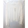 Image 1 : LADIES WHITE V-NECK SWEATER WITH LACE