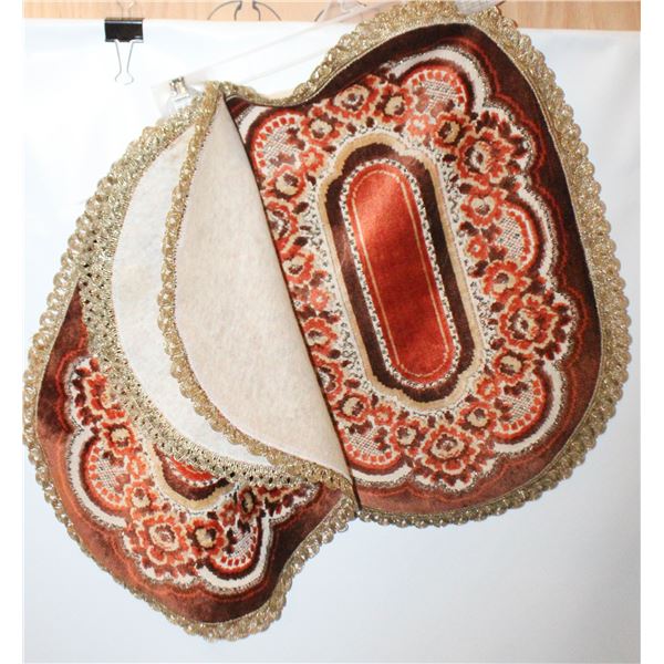 QTY 3 VINTAGE VELVET TABLE RUNNERS