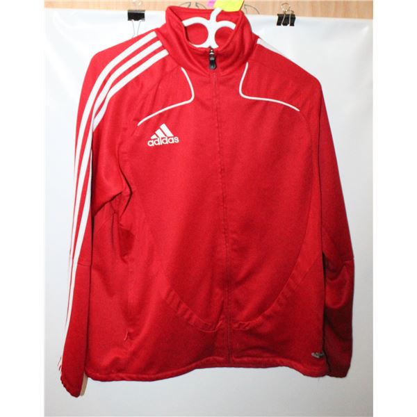 LADIES L ADIDAS RED SPRING SPORT JACKET