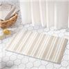 Image 1 : TOWN & COUNTRY BATH MAT BROWN & WHITE STRIPES