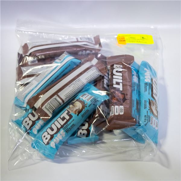 BAG OF 13 BUILT PUFF PROTEIN BARS BROWNIE BATTER &