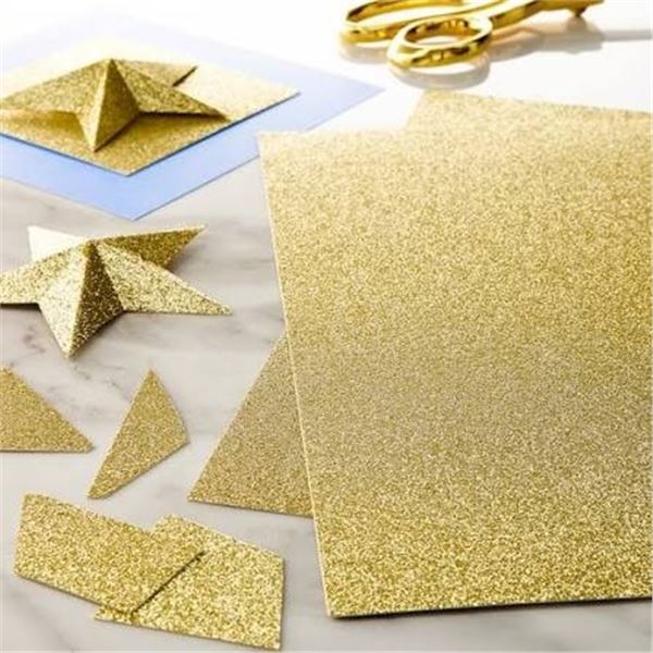 NEW RECOLLECTION ADHESIVE POW GOLD GLITTER PAPER