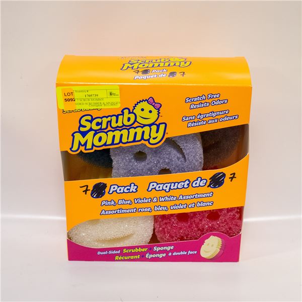 BOX OF 7 SCRUB MOMMY DUAL-SIDED SCRUBBER & SPONGES