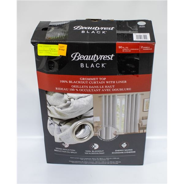 BEAUTYREST BLACKOUT CURTAINS GREY - 2 PANELS