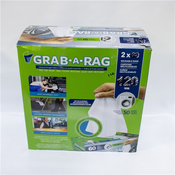 BOX OF 110 GRAB-A-RAG MICROFIBER REUSABLE RAGS