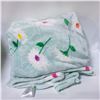 Image 1 : KATE SPADE THROW BLANKET CYAN & FLORAL TWIN SIZE