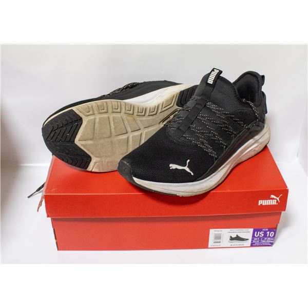 PUMA MENS RUNNING SHOES BLACK & WHITE SIZE 10