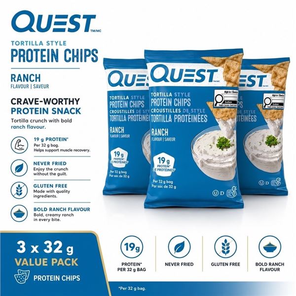 3 QUEST RANCH 19G PROTEIN CHIPS BB 05/26