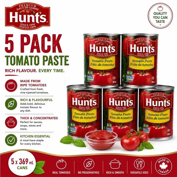 5 HUNT'S TOMATO PASTE 369ML BB 03/27