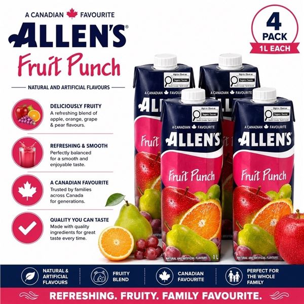 4 ALLEN'S FRUIT PUNCH 1L BB 02/27