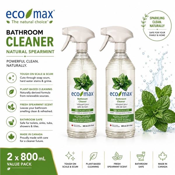 2 ECOMAX BATHROOM CLEANER SPEARMINT 800ML