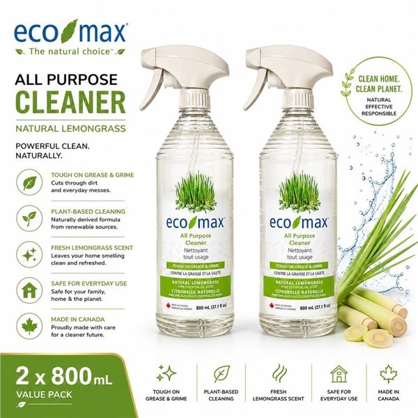 2 ECOMAX ALL PURPOSE CLEANER LEMONGRASS 800ML