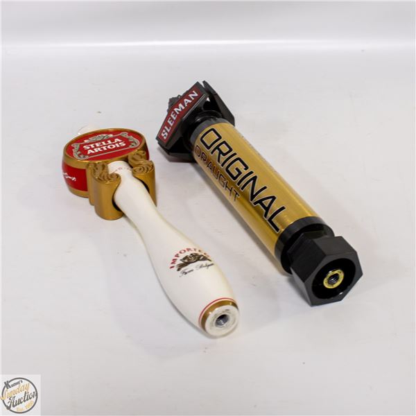 2 BAR TAP HANDLES STELLAS ARTOIS SLEEMAN ORIGINAL