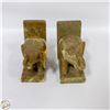 Image 1 : STONE CARVED ELEPHANT BOOK ENDS (EAR BROKEN)