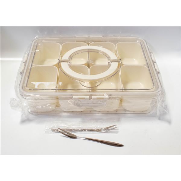 PORTABLE LARGE DIVIDED SERVING TRAY