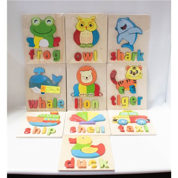 NEW. 10 WOODEN PUZZLES. UNOPENED.