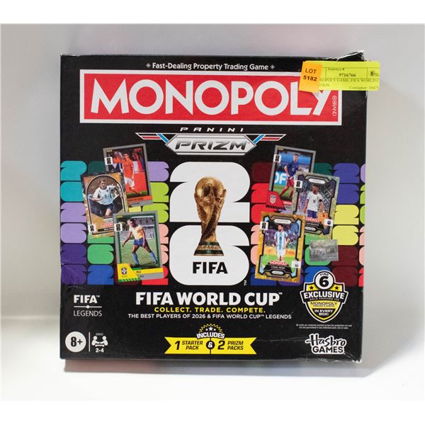 MONOPOLY GAME. FIFA WORLD CUP EDITION.