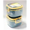 Image 1 : BENTO BOXES. SET OF TWO. BLUE AND