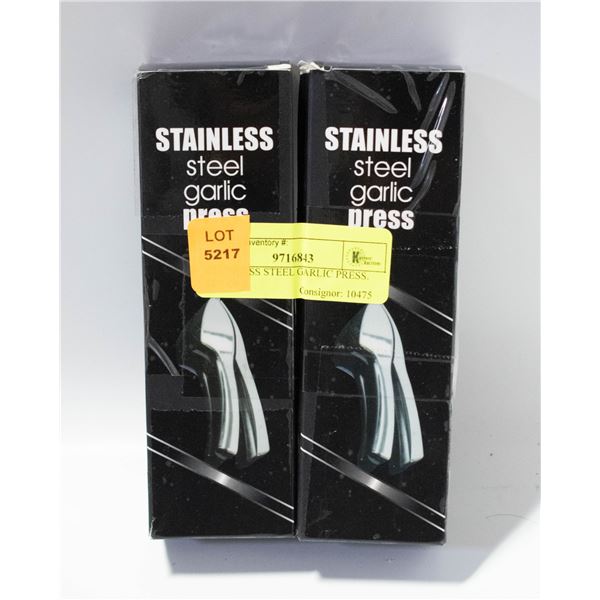STAINLESS STEEL GARLIC PRESS. SET OF 2