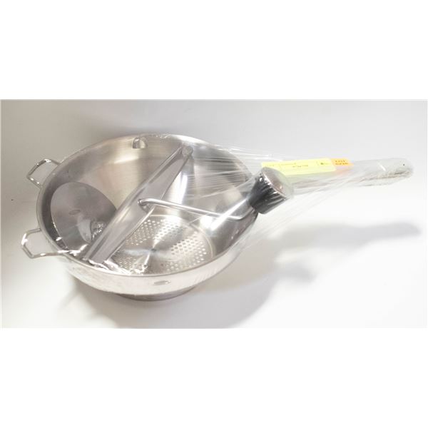 STAINLESS STEEL POTATO RICER. NEW.