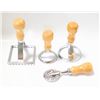 Image 1 : RAVIOLI PASTA CUTTERS. SET OF 3 WITH ROLLER.