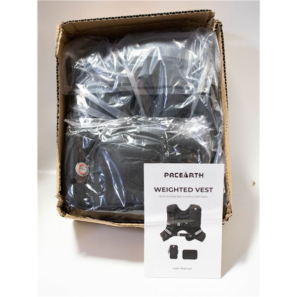 12LB BLACK WEIGHTED VEST. NEW IN BOX.